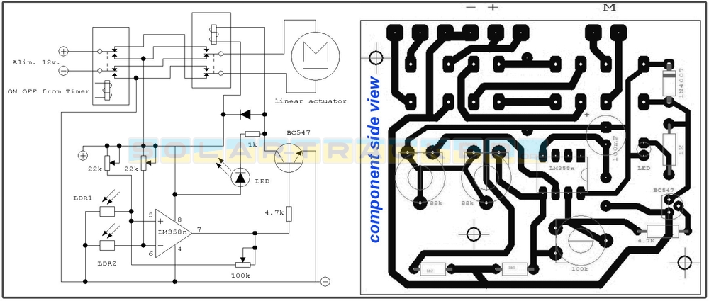  solar tracker schematic with photoresistor